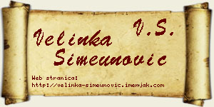Velinka Simeunović vizit kartica